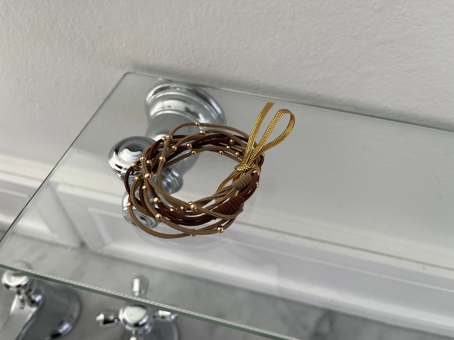 Light Brunette Hair Tie Bracelets (Set of 3)