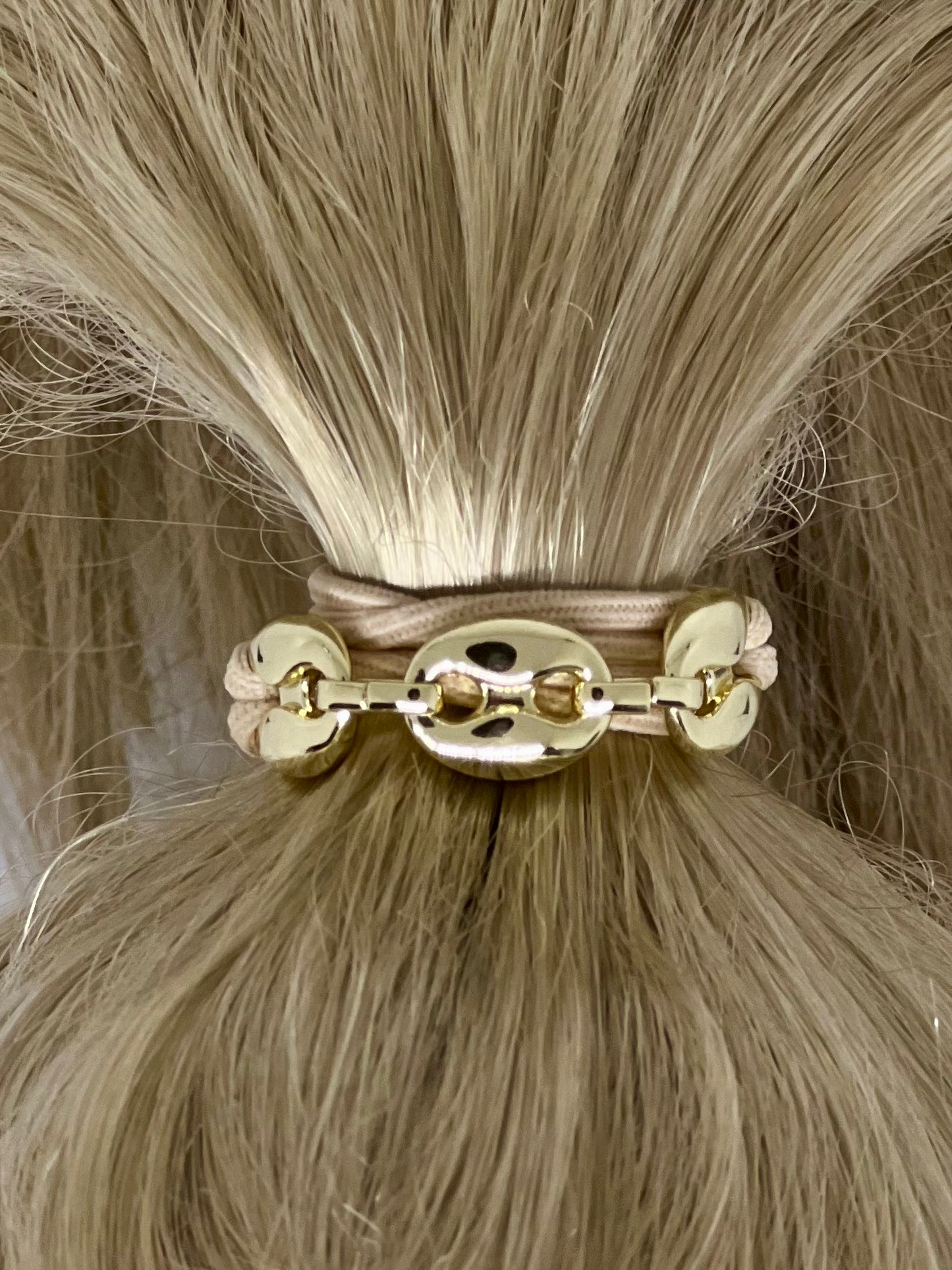 Gold Round Link Hair Tie/Bracelet