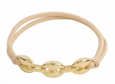 Gold Round Link Hair Tie/Bracelet