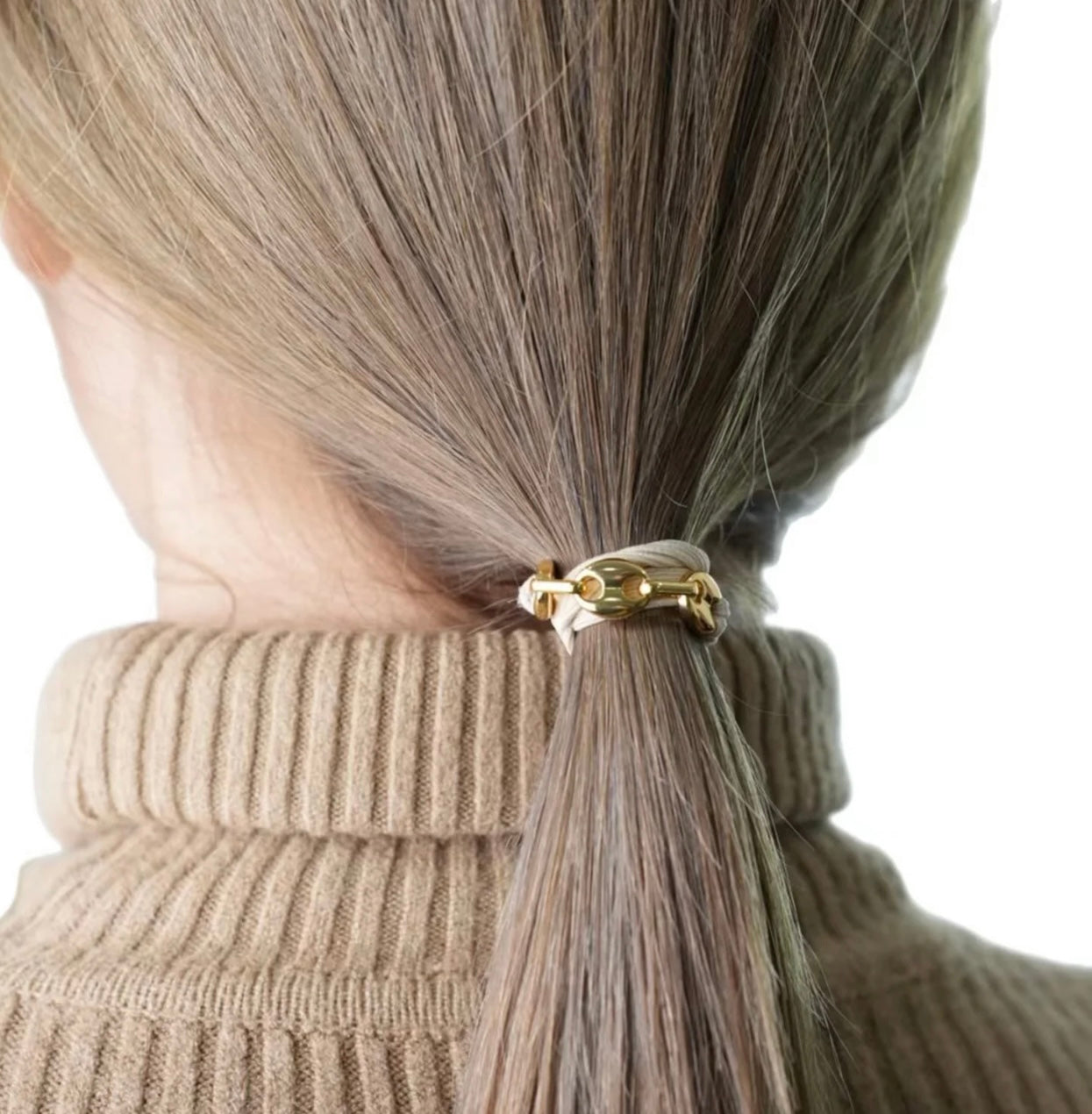 Gold Round Link Hair Tie/Bracelet