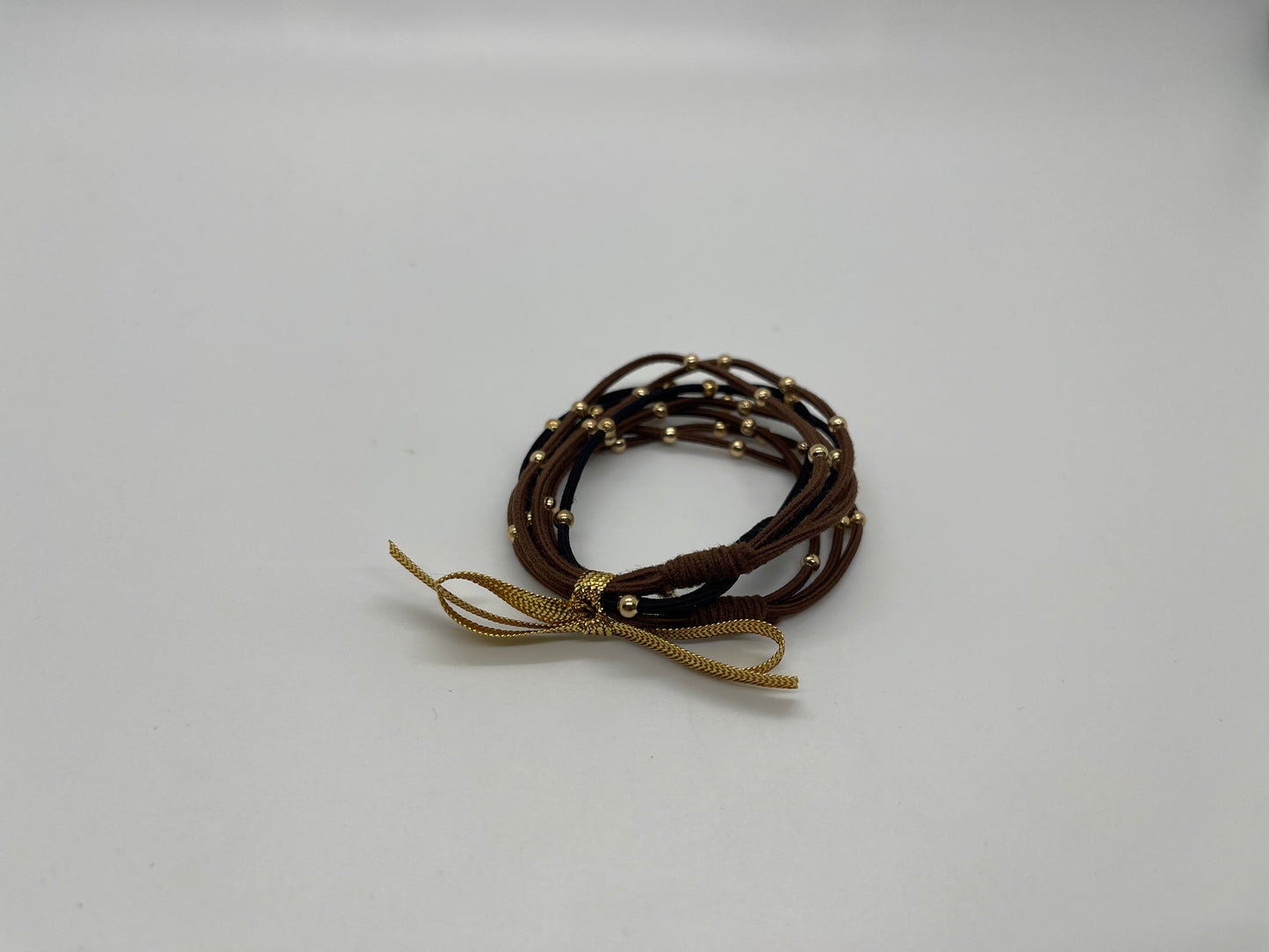 Dark Brunette Hair Tie Bracelets (Set of 3)