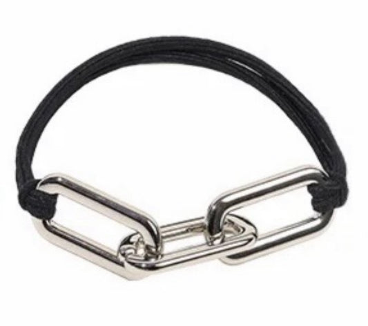 Black and Silver Large Link Hair Tie/Bracelet