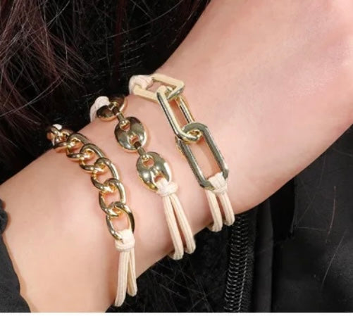 Large Gold Link Hair Tie/Bracelet