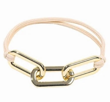 Large Gold Link Hair Tie/Bracelet