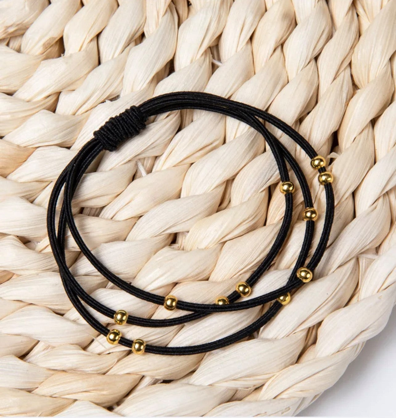 Black Hair Tie Bracelets (Set of 3)